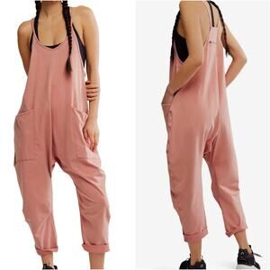 Free People Movement Hot Shot Onesie jumpsuit overalls coral pink stretchy